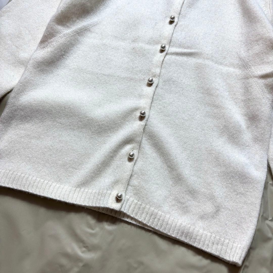 クレージュ カーディガン アンサンブル ニット カシミヤ98% ロゴ刺繍 ラメ