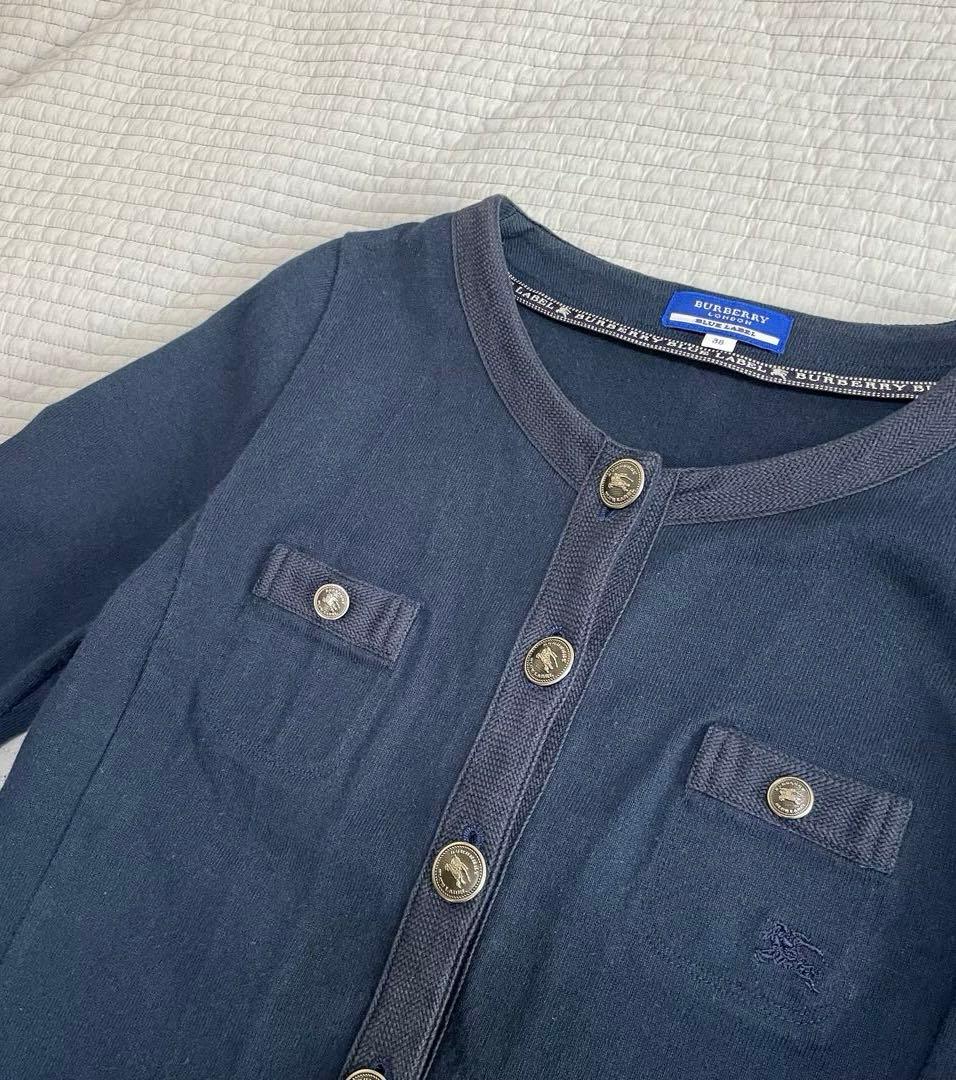 BURBERRY LONDON BLUE LABEL カーディガン　ロゴボタン
