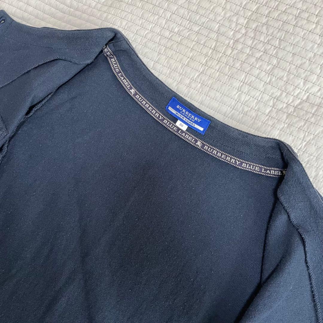 BURBERRY LONDON BLUE LABEL カーディガン　ロゴボタン