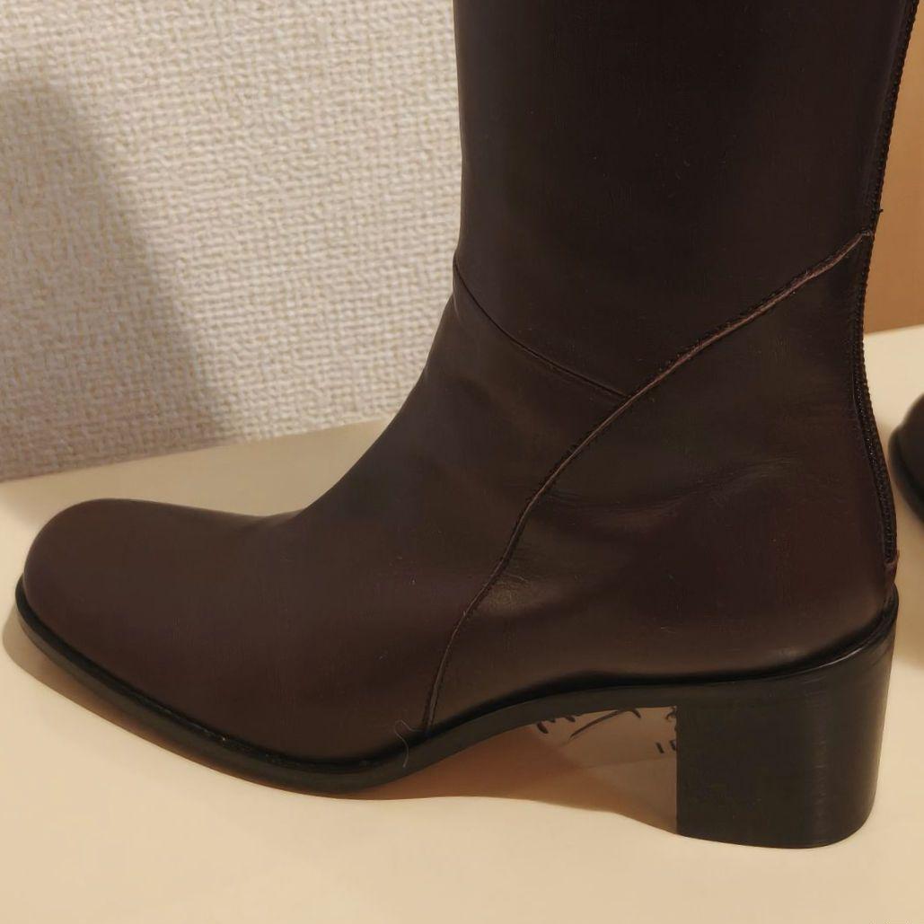 ★値下げ★【美品】マーガレットハウエルアイデア　本革ロングブーツ　バックジップ
