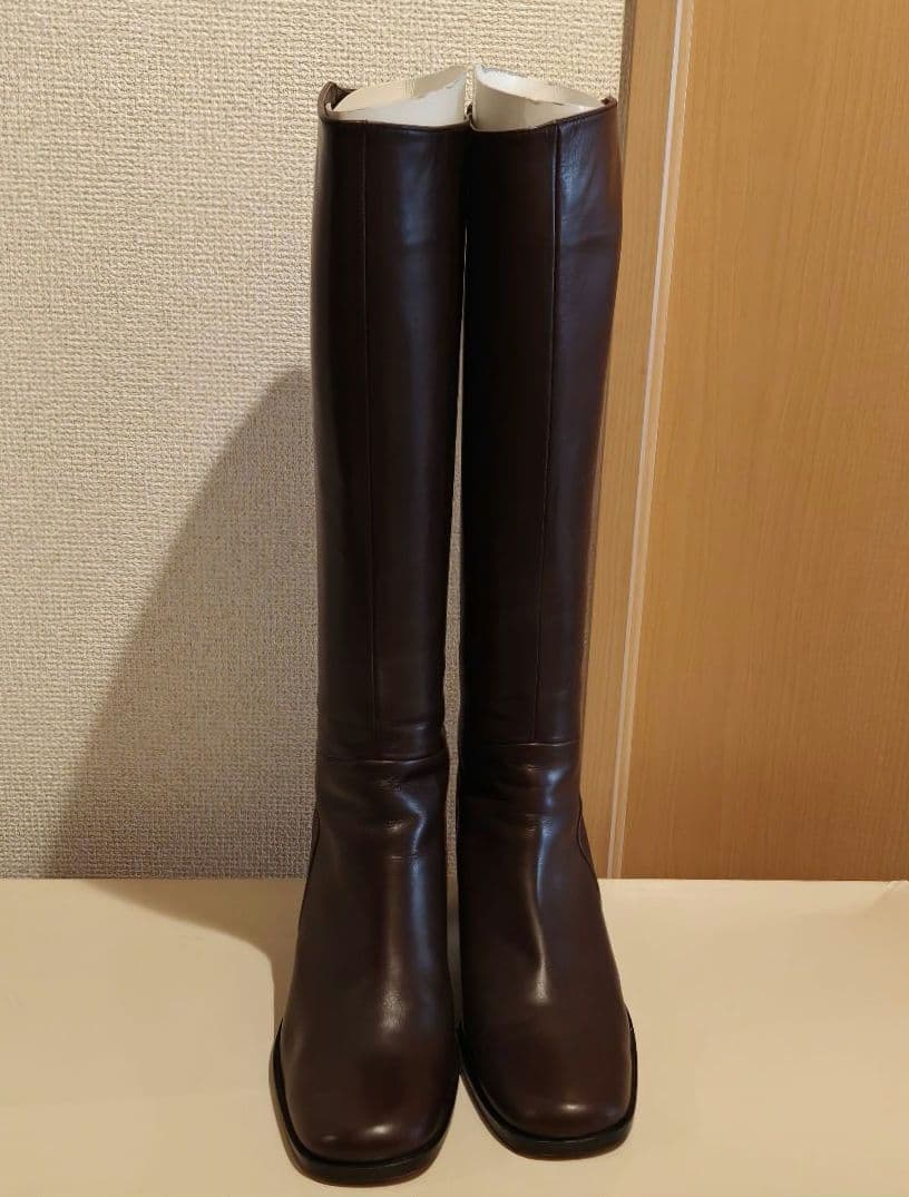 ★値下げ★【美品】マーガレットハウエルアイデア　本革ロングブーツ　バックジップ