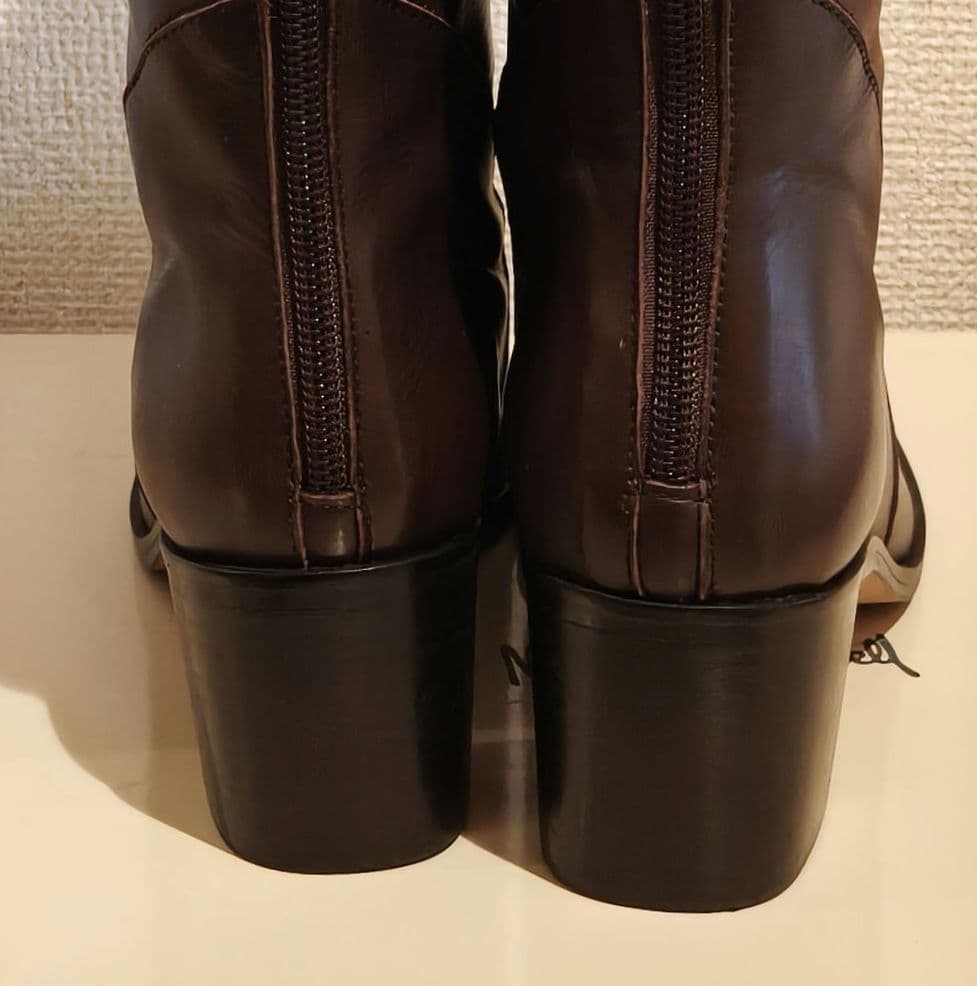 ★値下げ★【美品】マーガレットハウエルアイデア　本革ロングブーツ　バックジップ