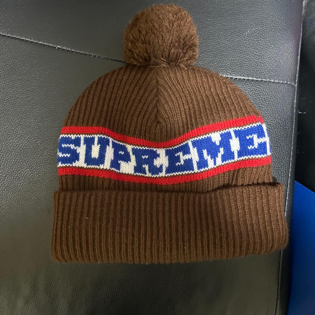 コ*マ様 SUPREME ブラウン ポンポンニット帽