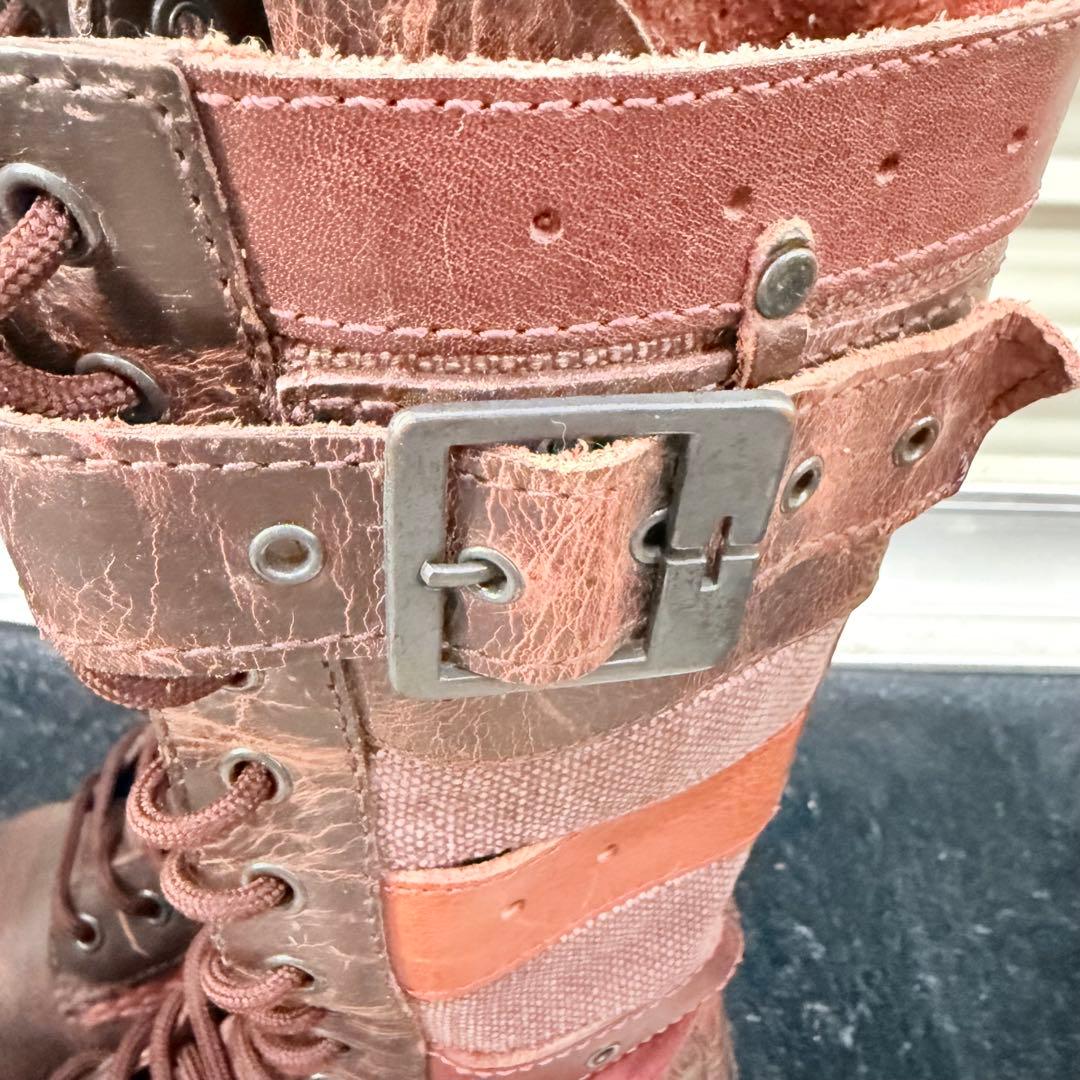 Dr.Martens 14ホール ロングブーツ UK4 23cm 本革 ベルト付