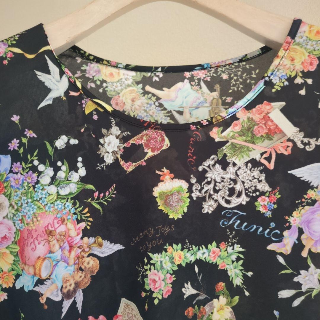 TUNIC　フラワープリント長袖