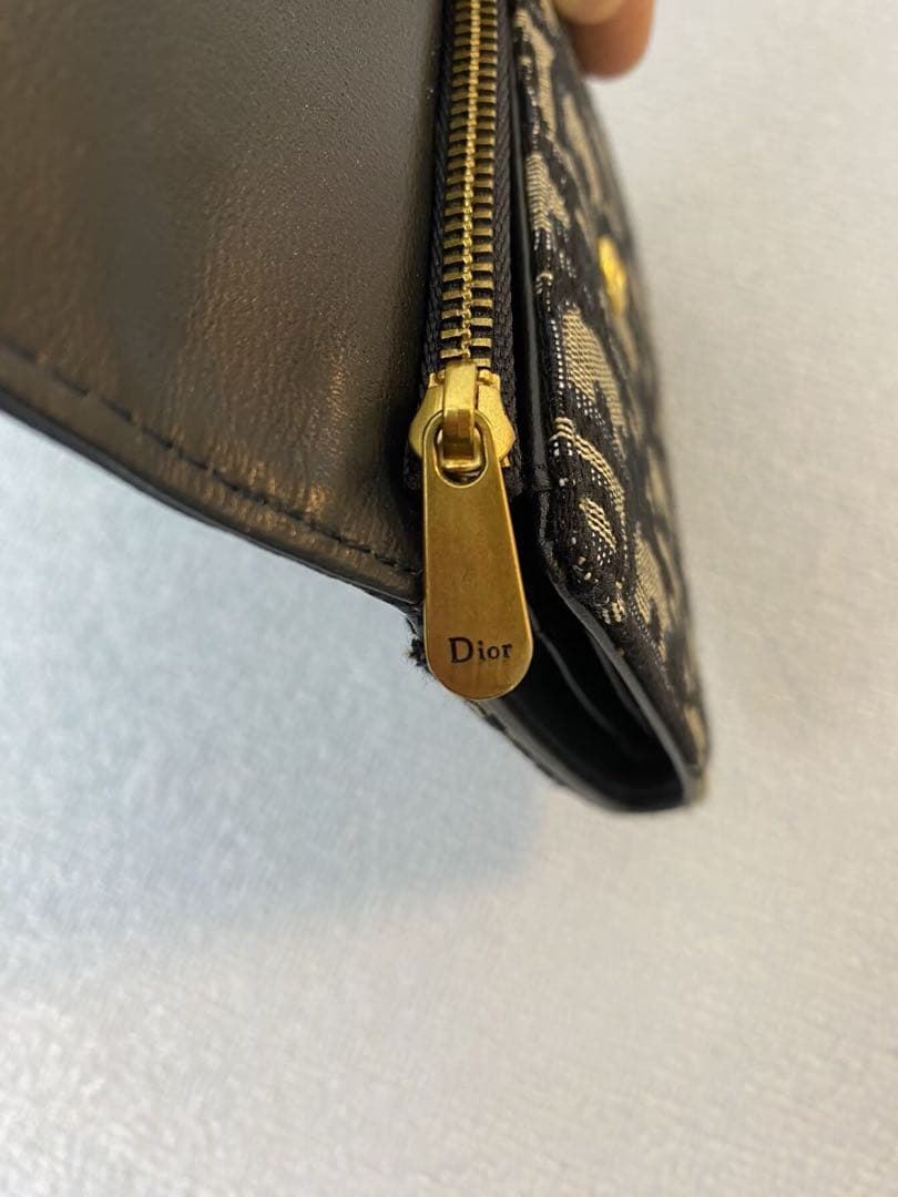 Dior 二つ折り財布 ネイビー キャンバス