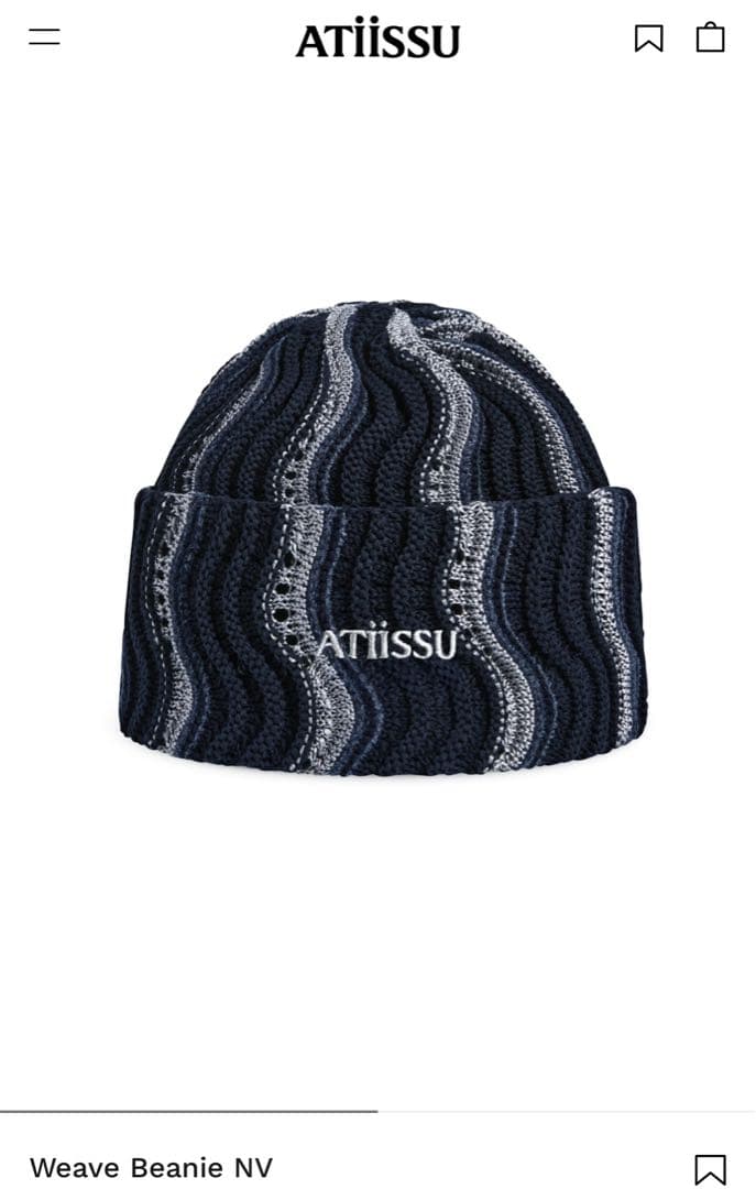 【新品本物】ATiiSSU(アティシュ) Weave Beanie NVビーニー