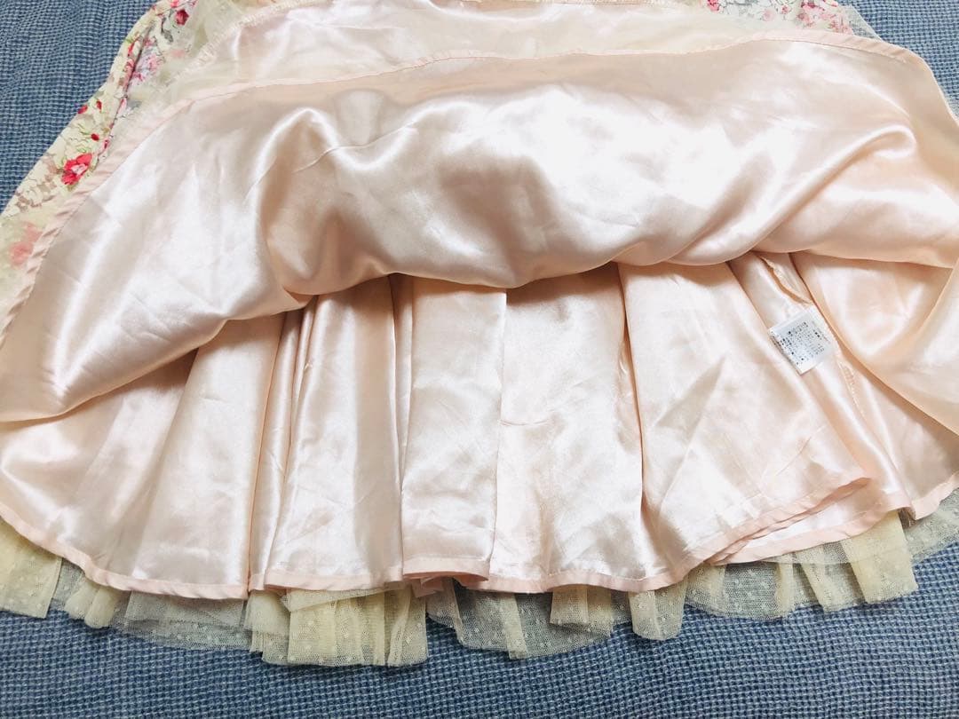 希少LIZLISAピンク花柄ワンピース　3連リボンaxesfemme系　当時物