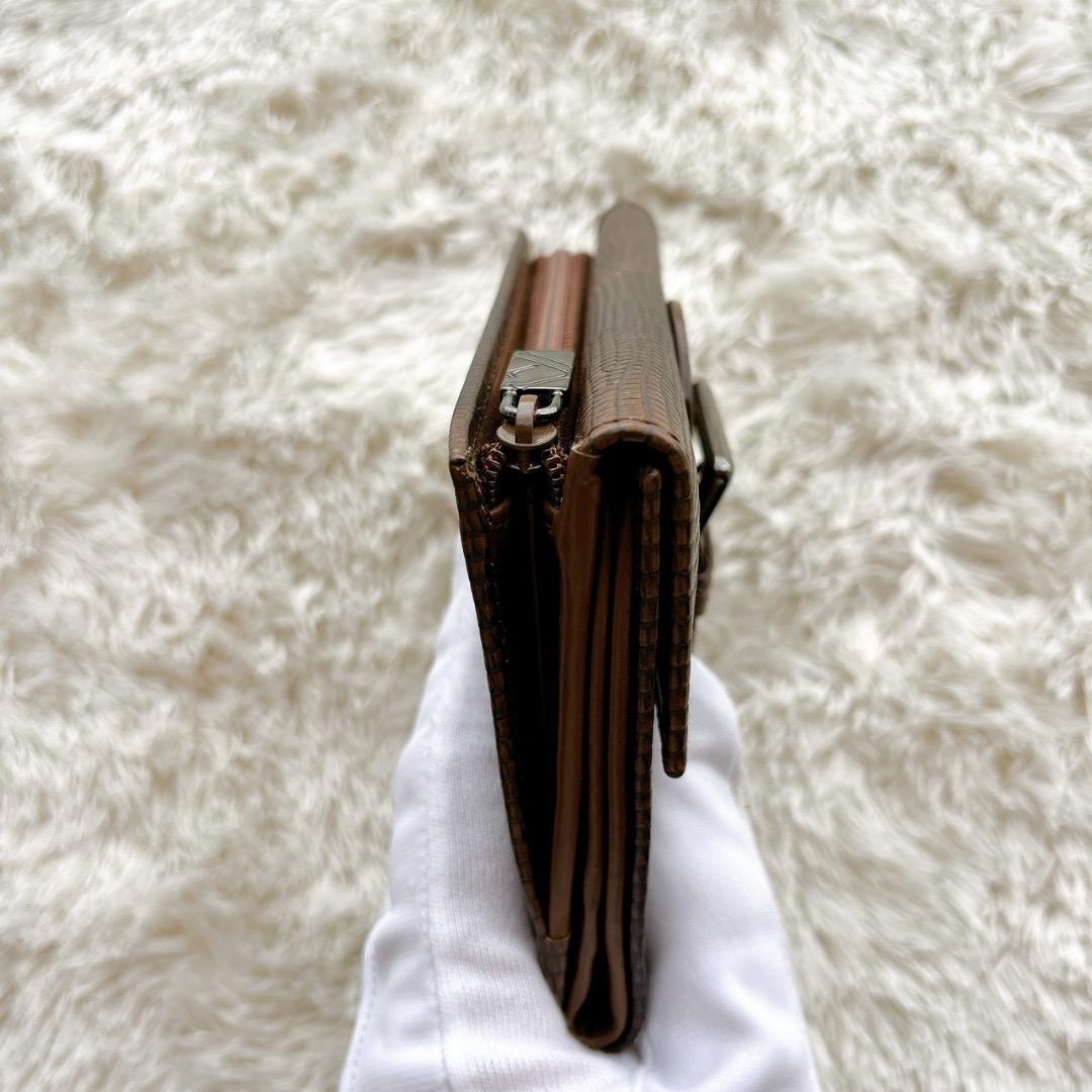 FURLA フルラ 二つ折り財布 ブラウン 本革 レザー ベルトデザイン