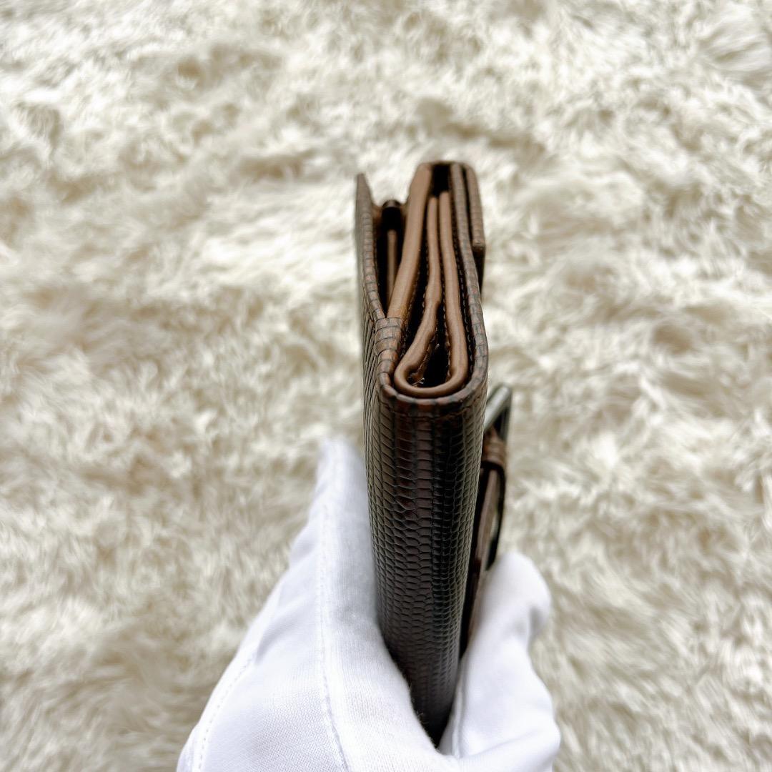 FURLA フルラ 二つ折り財布 ブラウン 本革 レザー ベルトデザイン