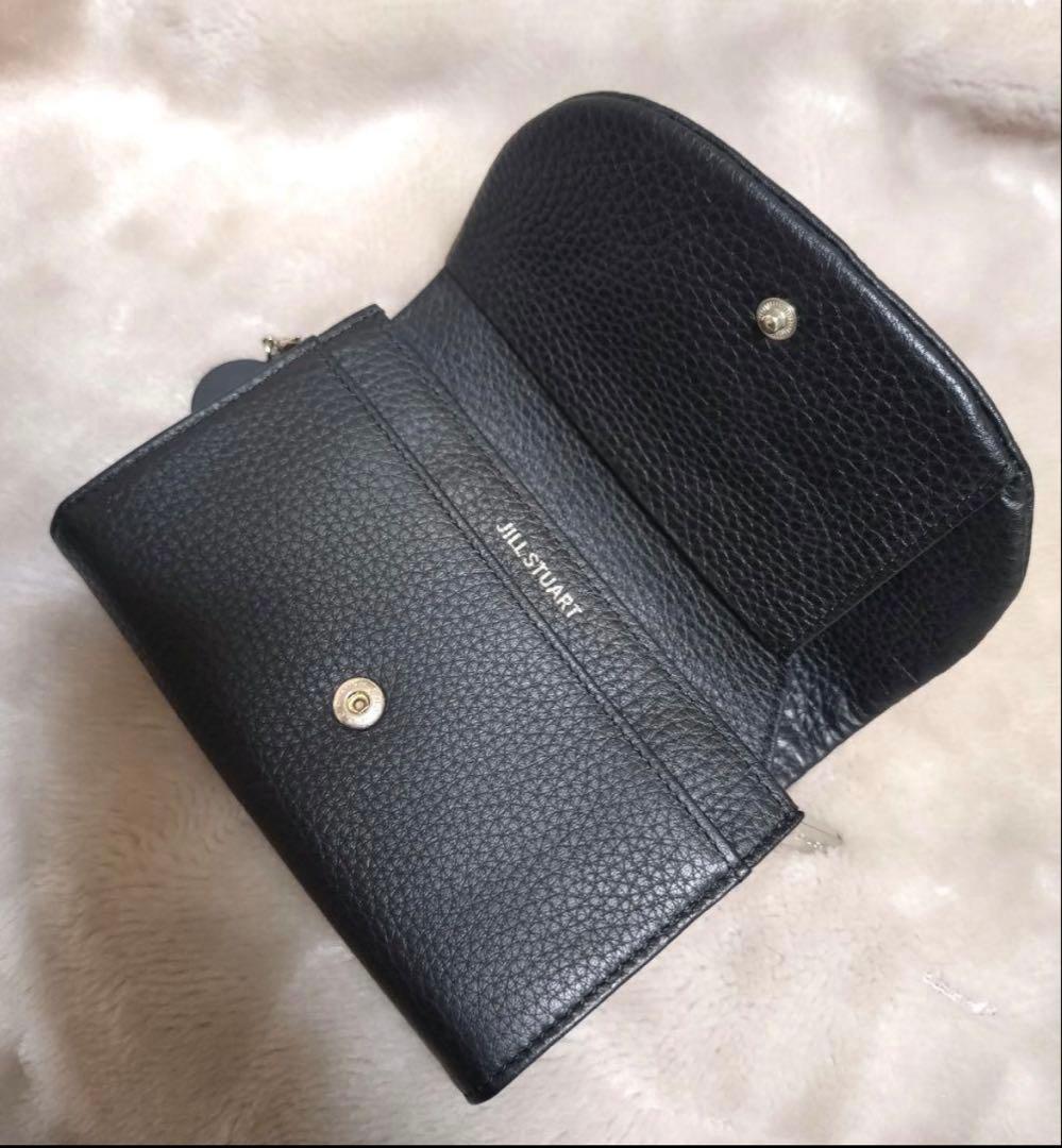 美品♪ JILL STUART ルナティ 折り財布 本革 ミニウォレット 黒