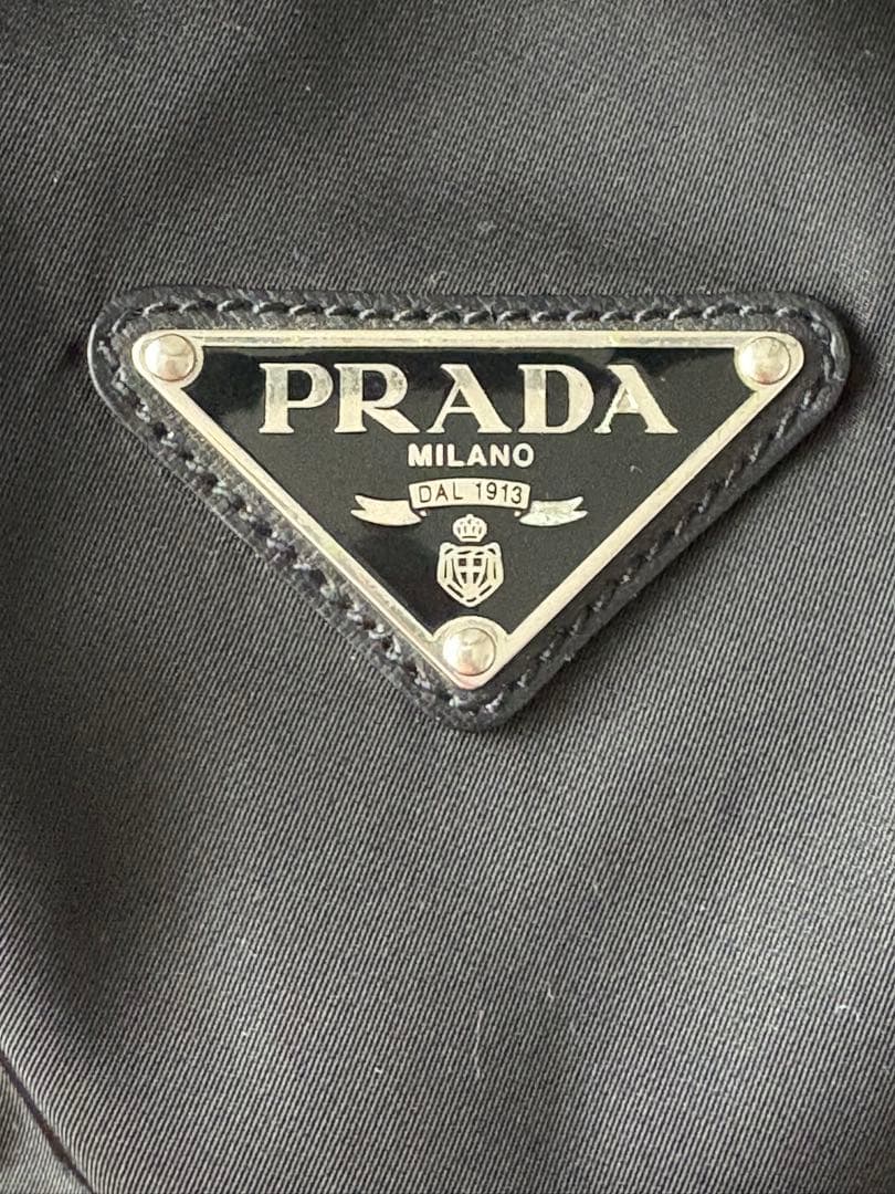 プラダPRADA ◇ボストンバッグ　黒　大容量　ナイロン　三角ロゴ　旅行