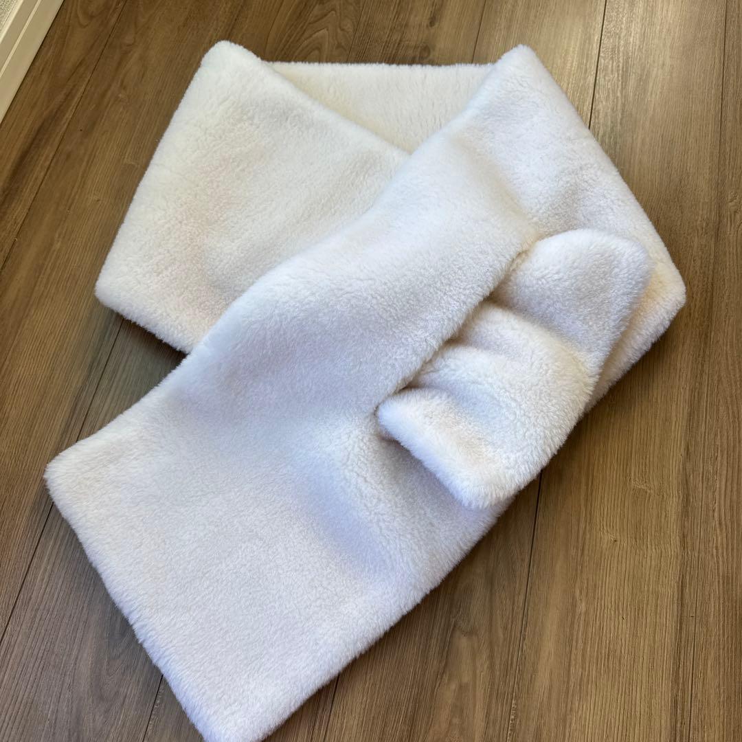 Wool boa scarf アイボリー ラップスタイル ストール