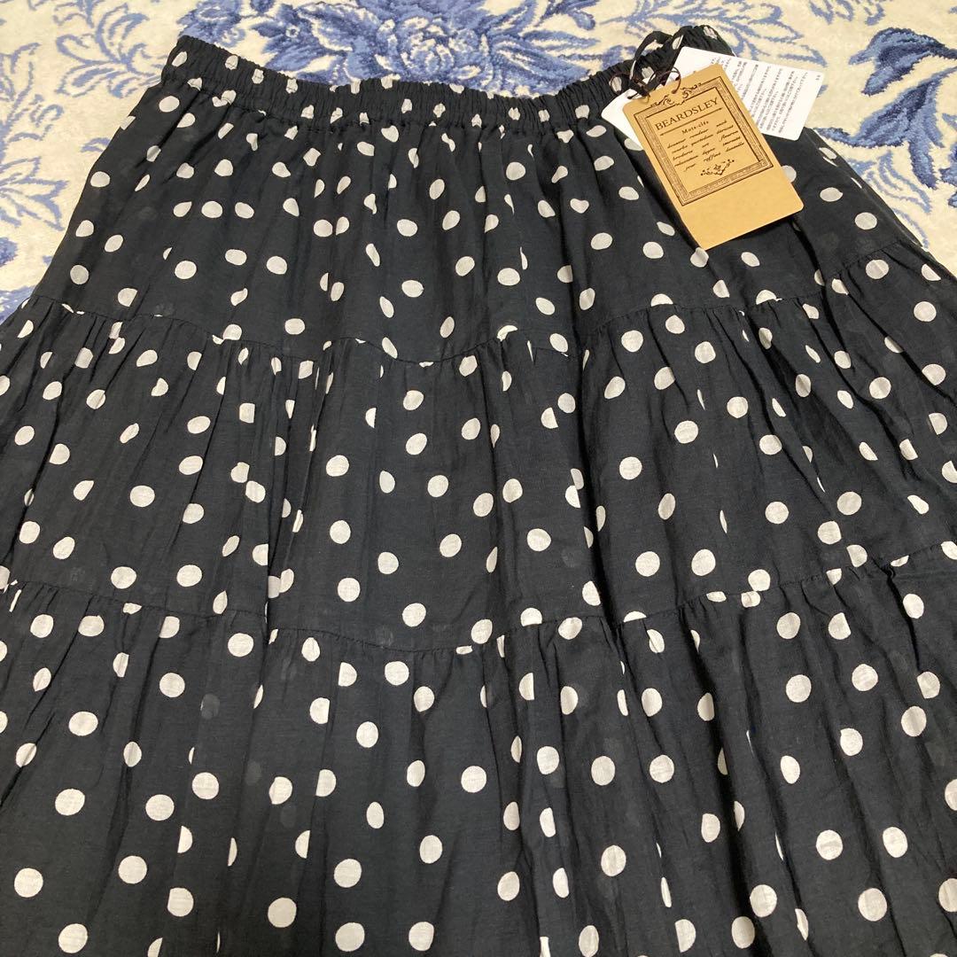新品　BEARDSLEY ビアズリー クリンクルドットスカート　ブラック　フリー