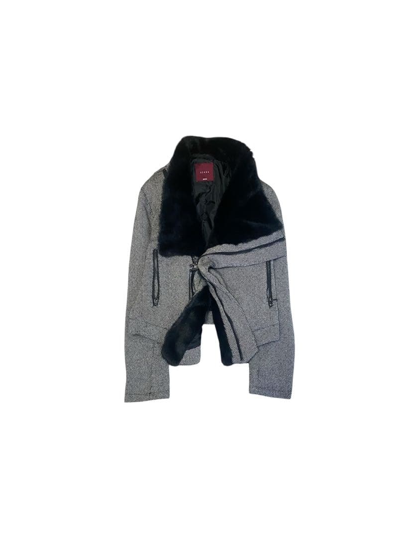 ジャケット・アウター 2000s Asymmetrical fur zip jacket