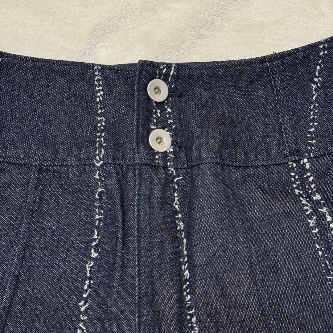 Ameri アメリ NEEDLE STRIPE DENIM PANTS 25 Ｍ