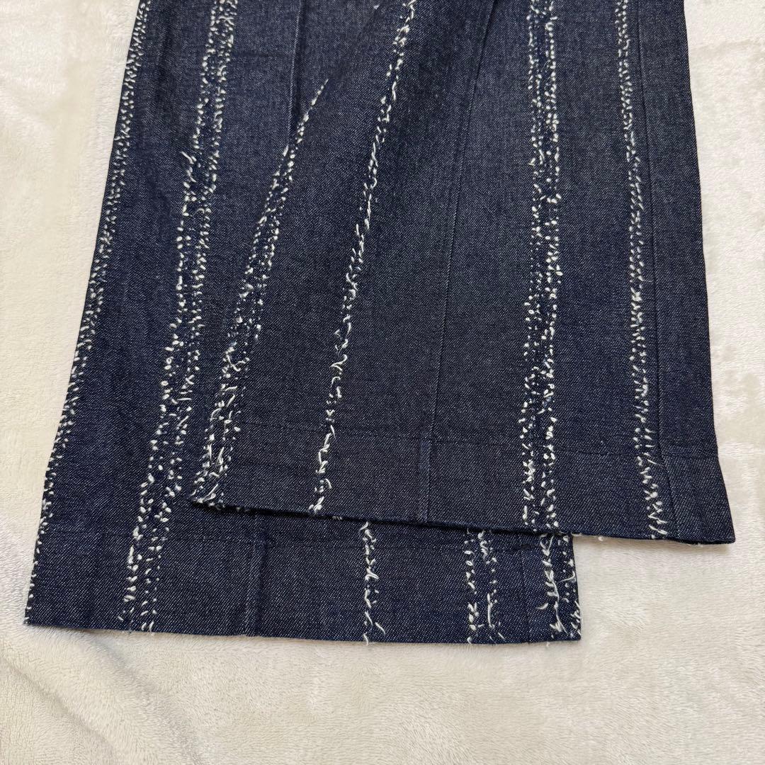 Ameri アメリ NEEDLE STRIPE DENIM PANTS 25 Ｍ