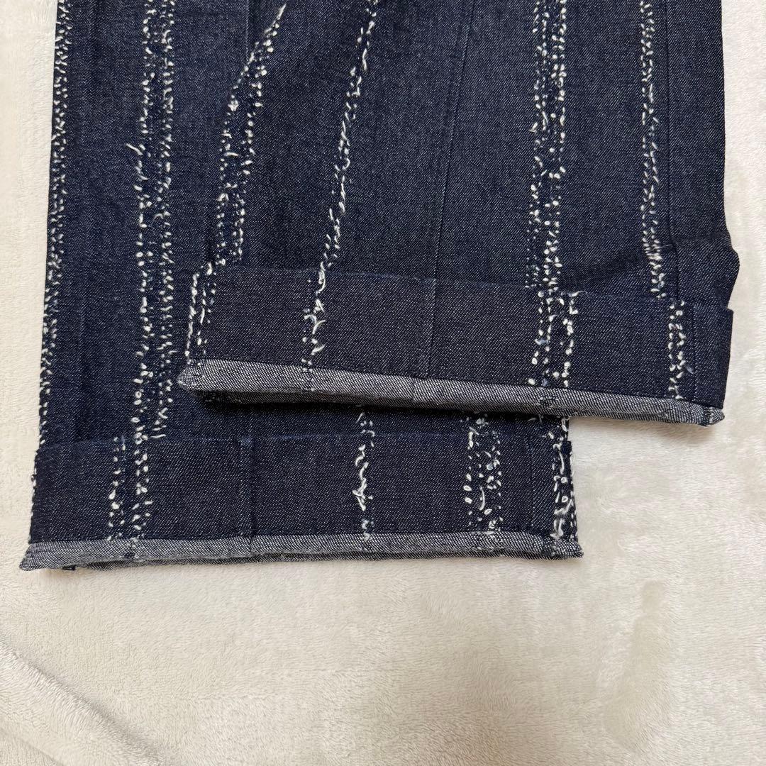 Ameri アメリ NEEDLE STRIPE DENIM PANTS 25 Ｍ