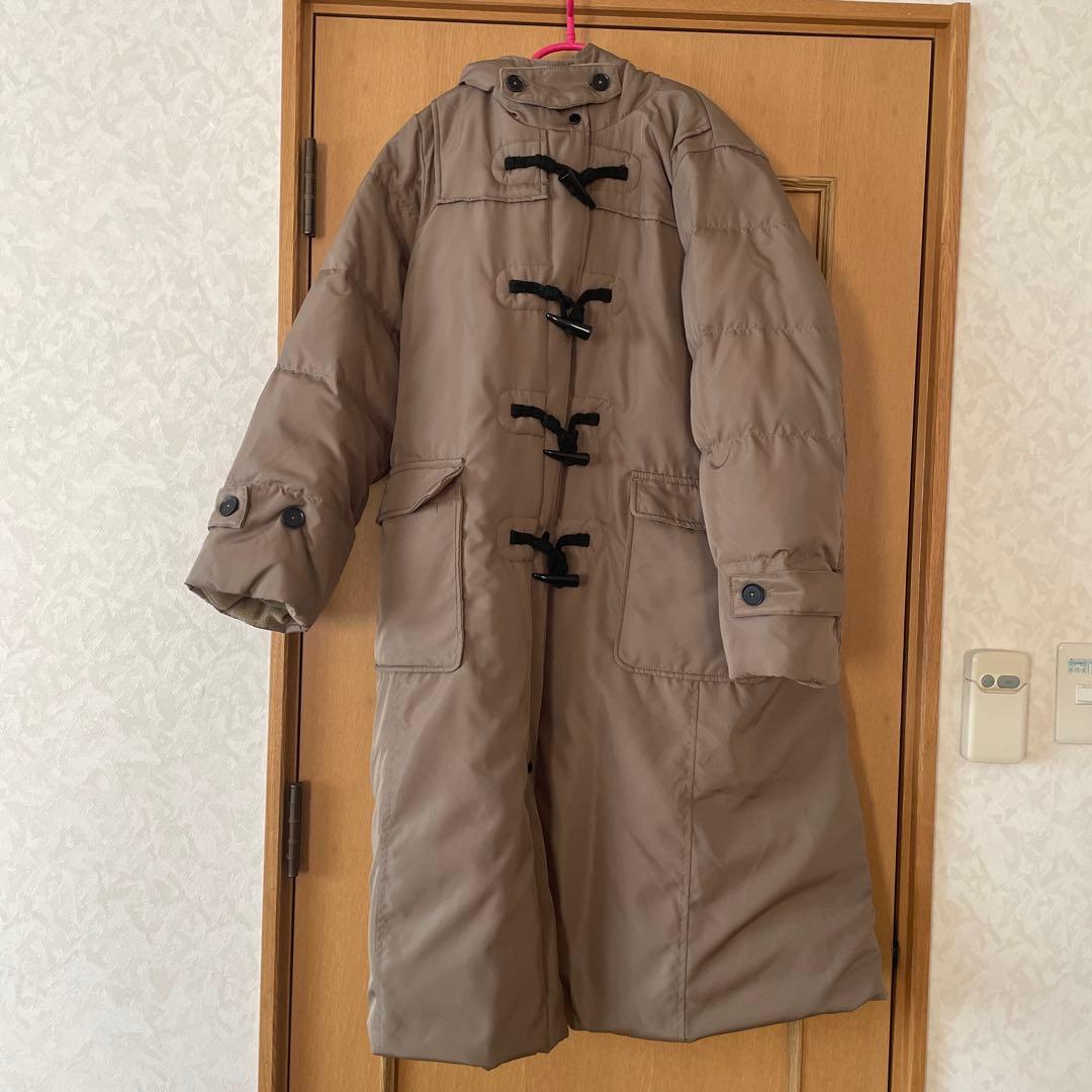リブインコンフォート　くぼっち★ 撥水ロングダッフルダウンコート　ベージュ