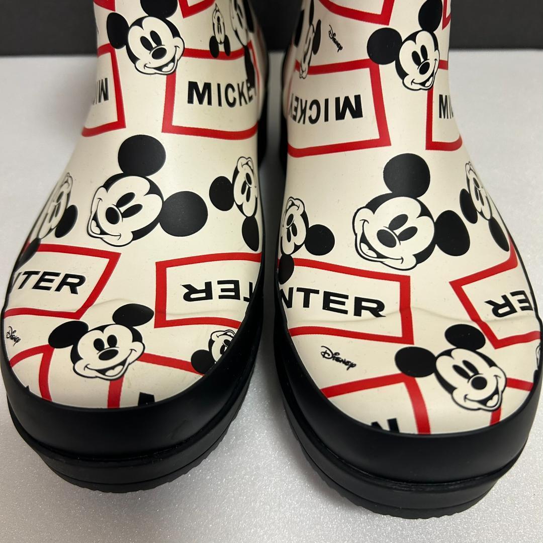 限定　美品　ハンター　ディズニーコラボ　レインブーツ　ミッキーマウス　白