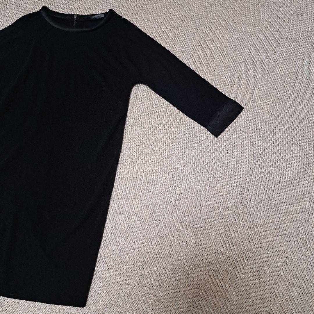 Max&Co 黒 七分袖 ワンピース L