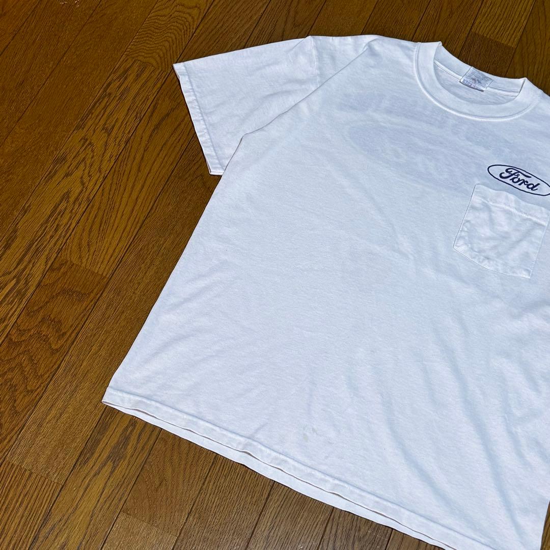 FORD Pocket TEE 両面プリント 希少 ロゴ archive 白 L