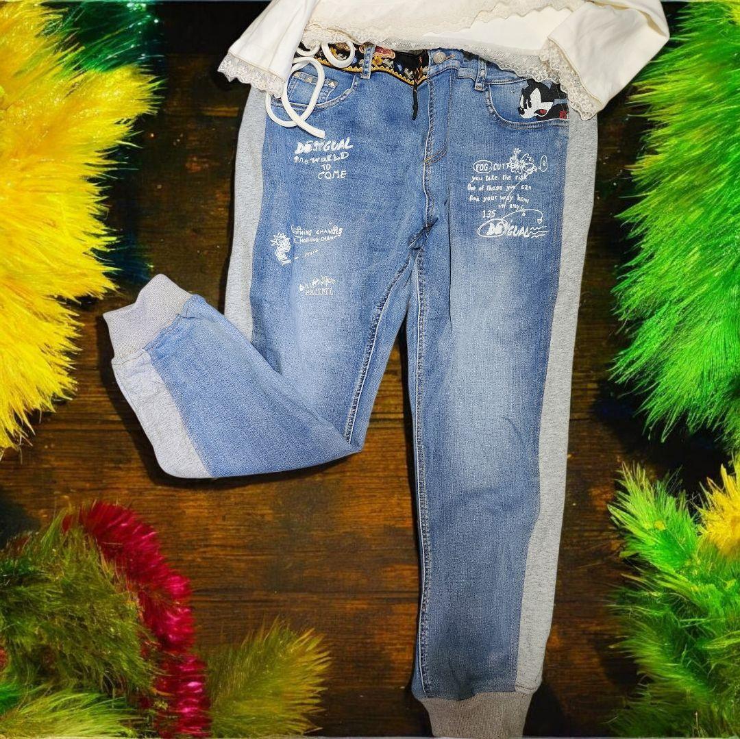 Desigual Disney コラボジョガーパンツ デニムミッキーマウス