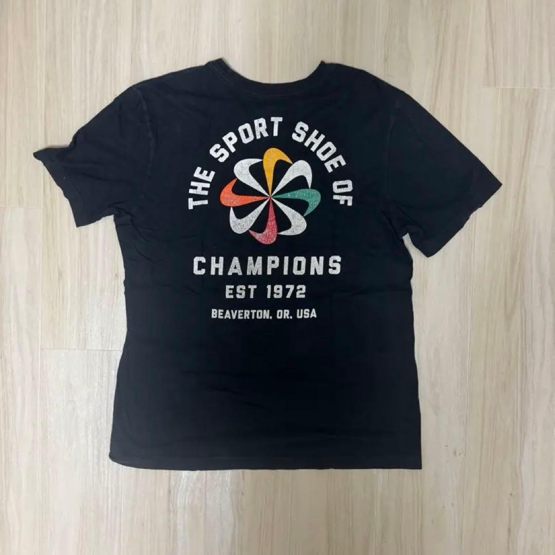 Nike 風車Tシャツ M 黒 カラフルロゴ