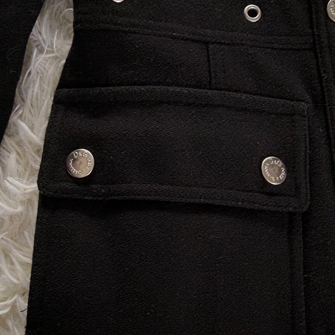 希少✨【D＆G】2wayヴィンテージ スナップボタン デザイン ロングコート 黒