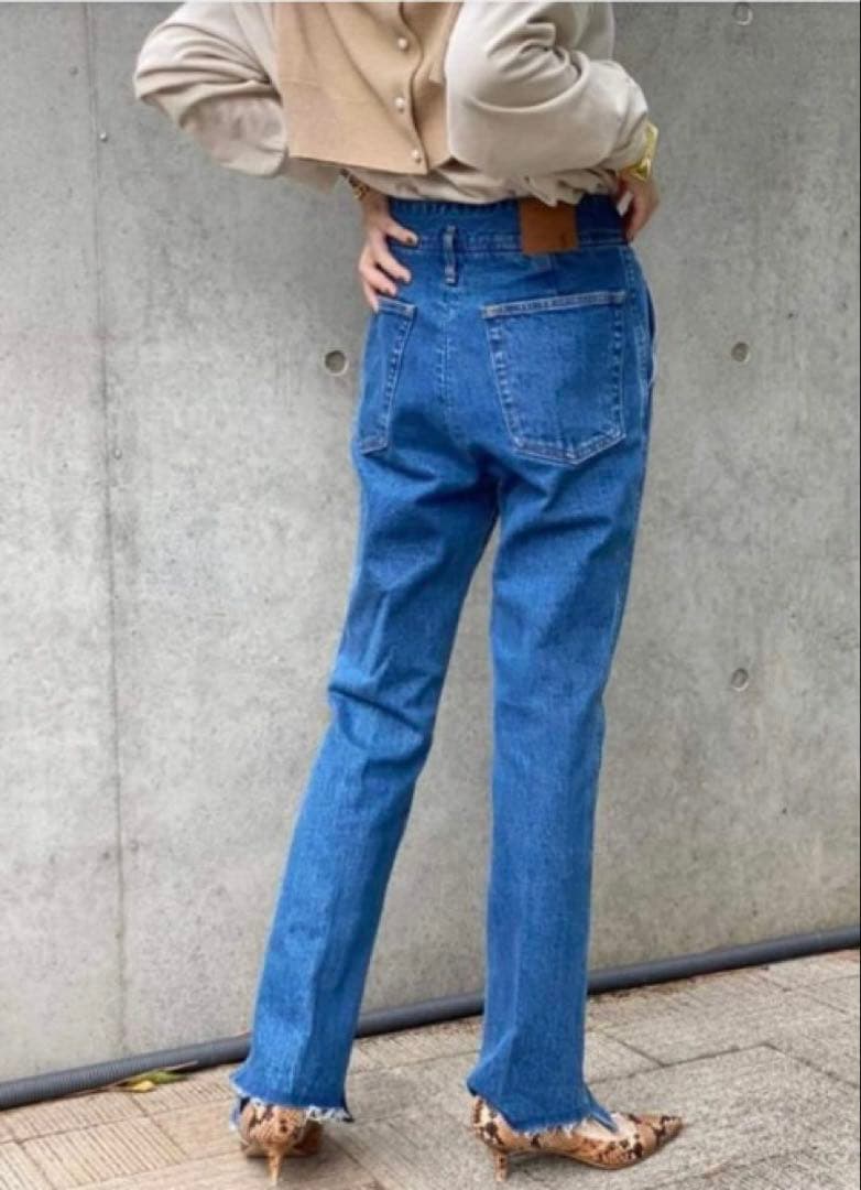 未使用　Spick&Span 5 1/2 DENIM 26　セミフレアストレッチ