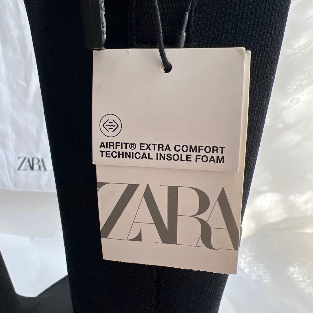 ZARA トラックソール 厚底ストレッチブーツ 38 黒　新品未使用品　タグ付き