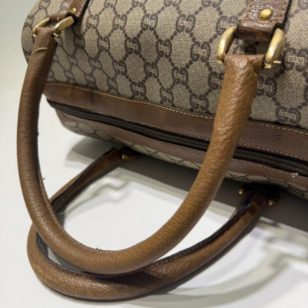 美品 オールドグッチ グッチプラス GGスプリーム ロゴ金具 ボストンバッグ