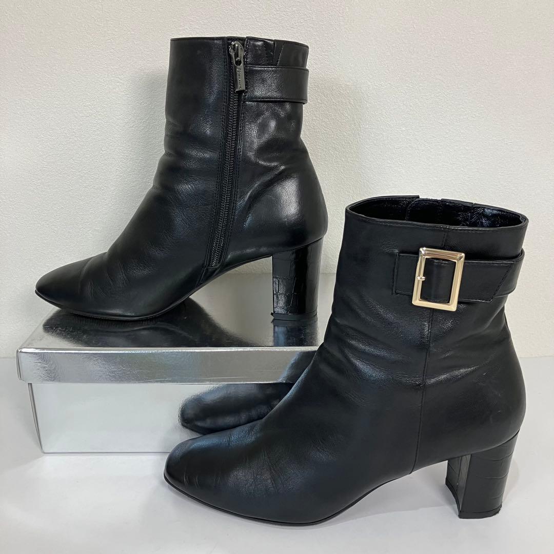 美品　ヒミコ　HIMIKO ショートブーツ 撥水ベルト　バックル　専用袋付き