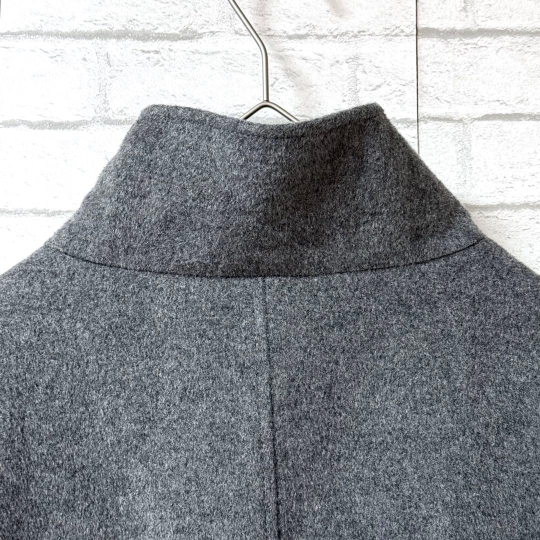 【ルイルエブティック】ウールスタンドカラーリボン付きエレガントロングコート2XL