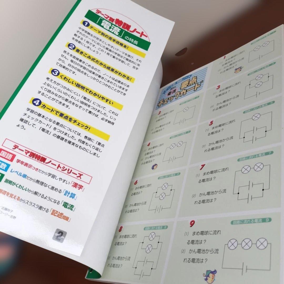 【新品未使用】テーマ別特訓ノート 理科 電流　国立・私立中学受験