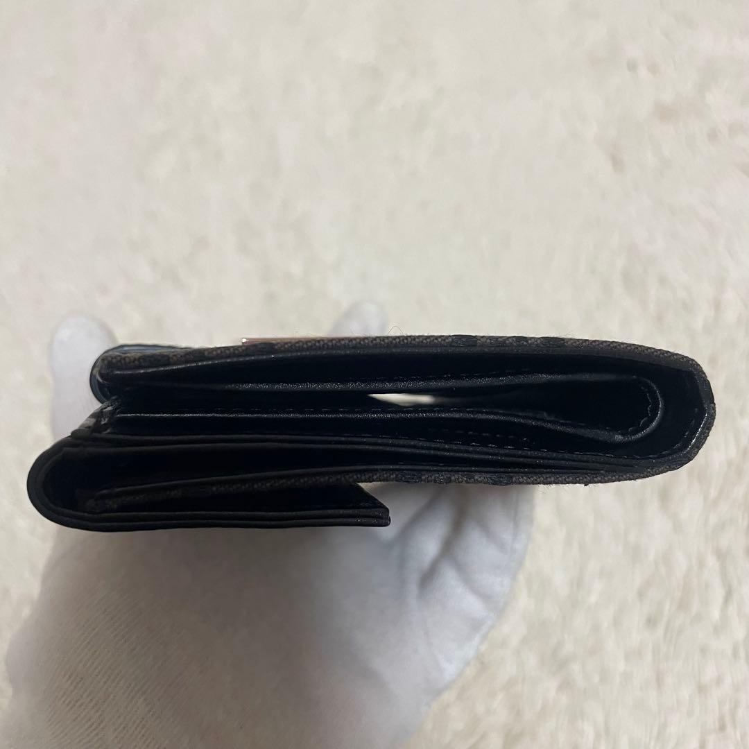 ♡美品♡ FENDI 二折財布 ズッカ柄 レザー×キャンバス ブラウン　ブラック