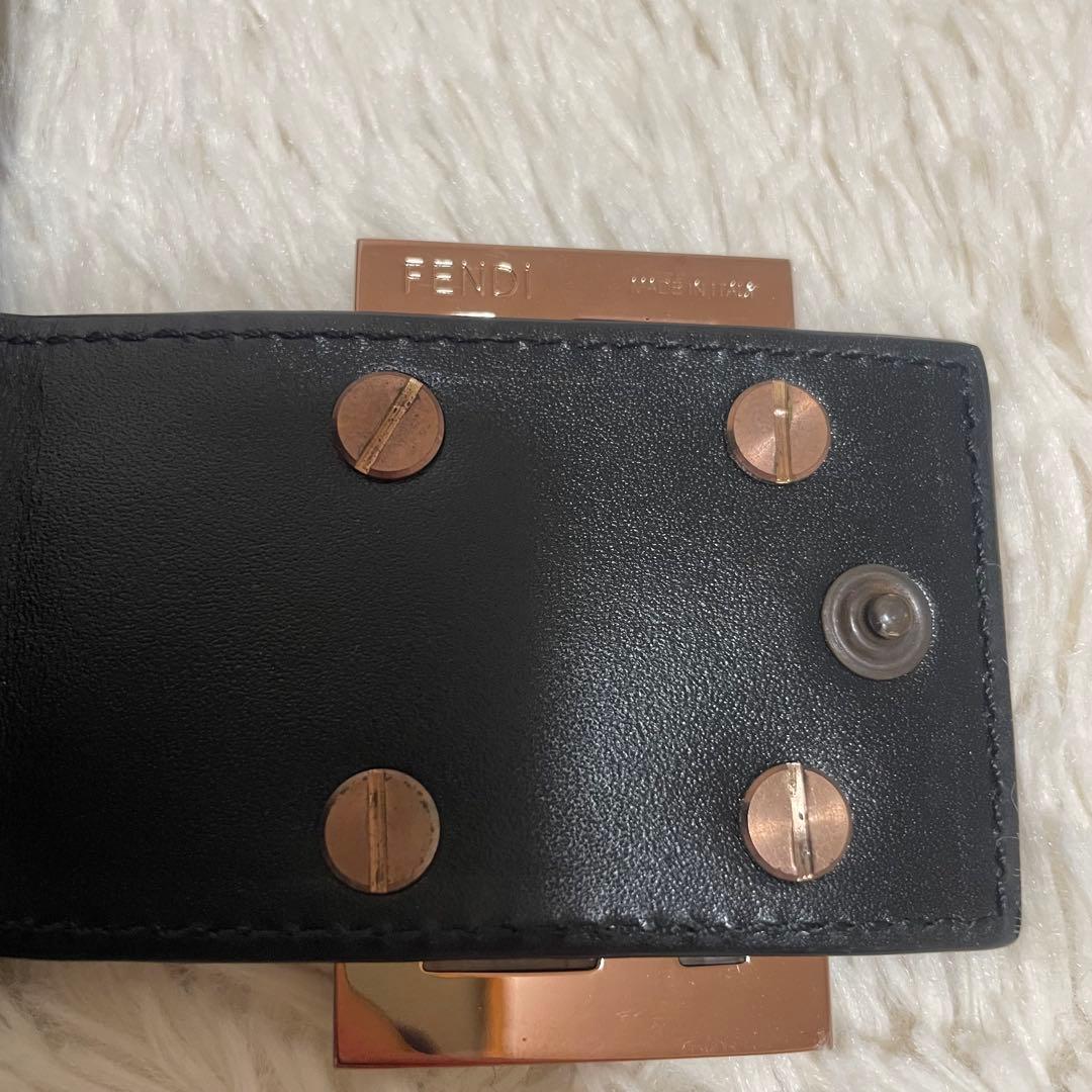 ♡美品♡ FENDI 二折財布 ズッカ柄 レザー×キャンバス ブラウン　ブラック