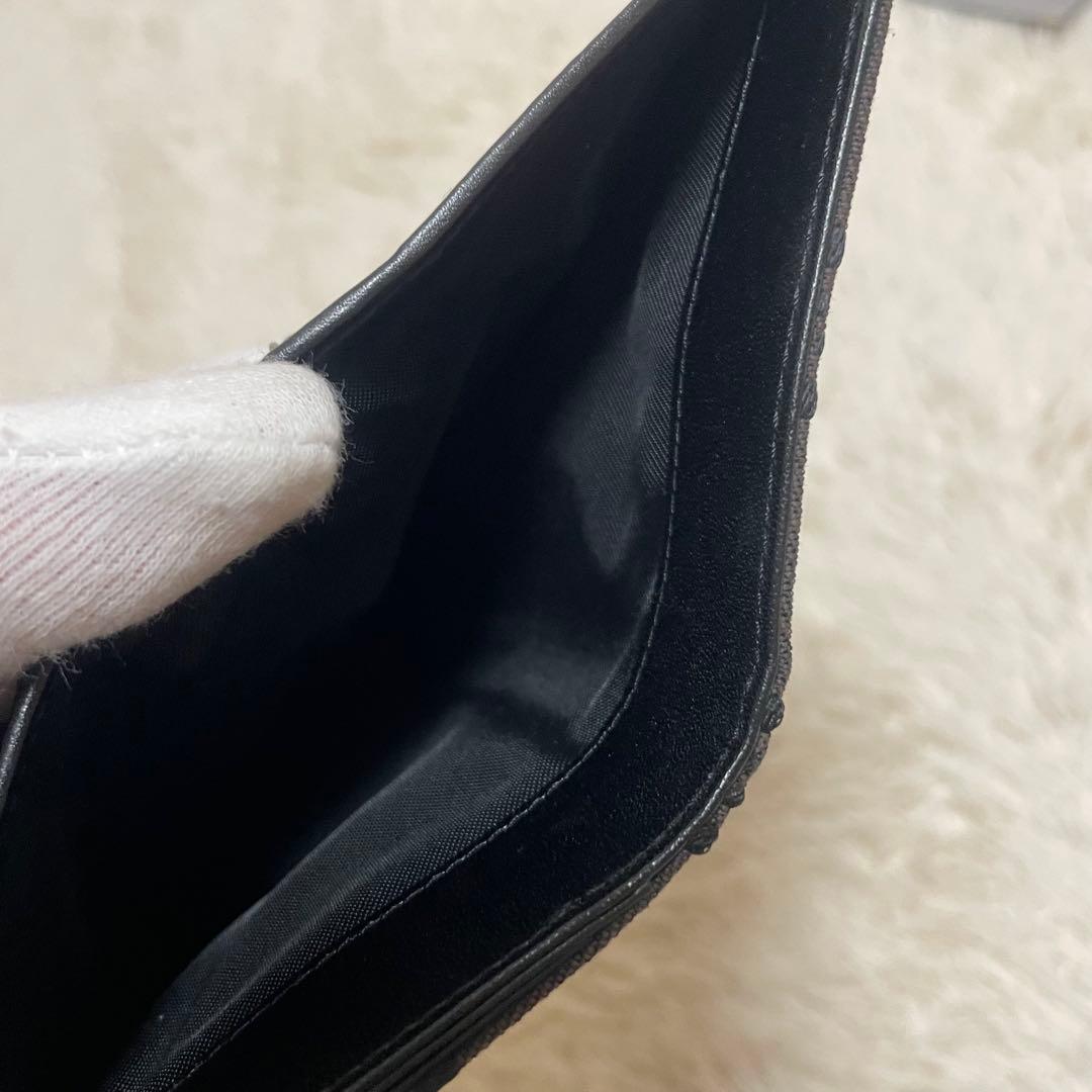 ♡美品♡ FENDI 二折財布 ズッカ柄 レザー×キャンバス ブラウン　ブラック