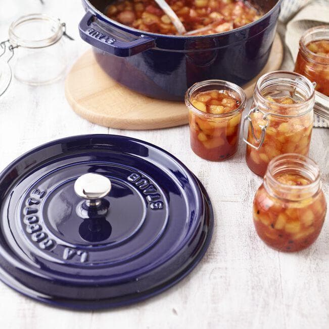 STAUB ストウブ ココット ラウンド 24cm グランブルー