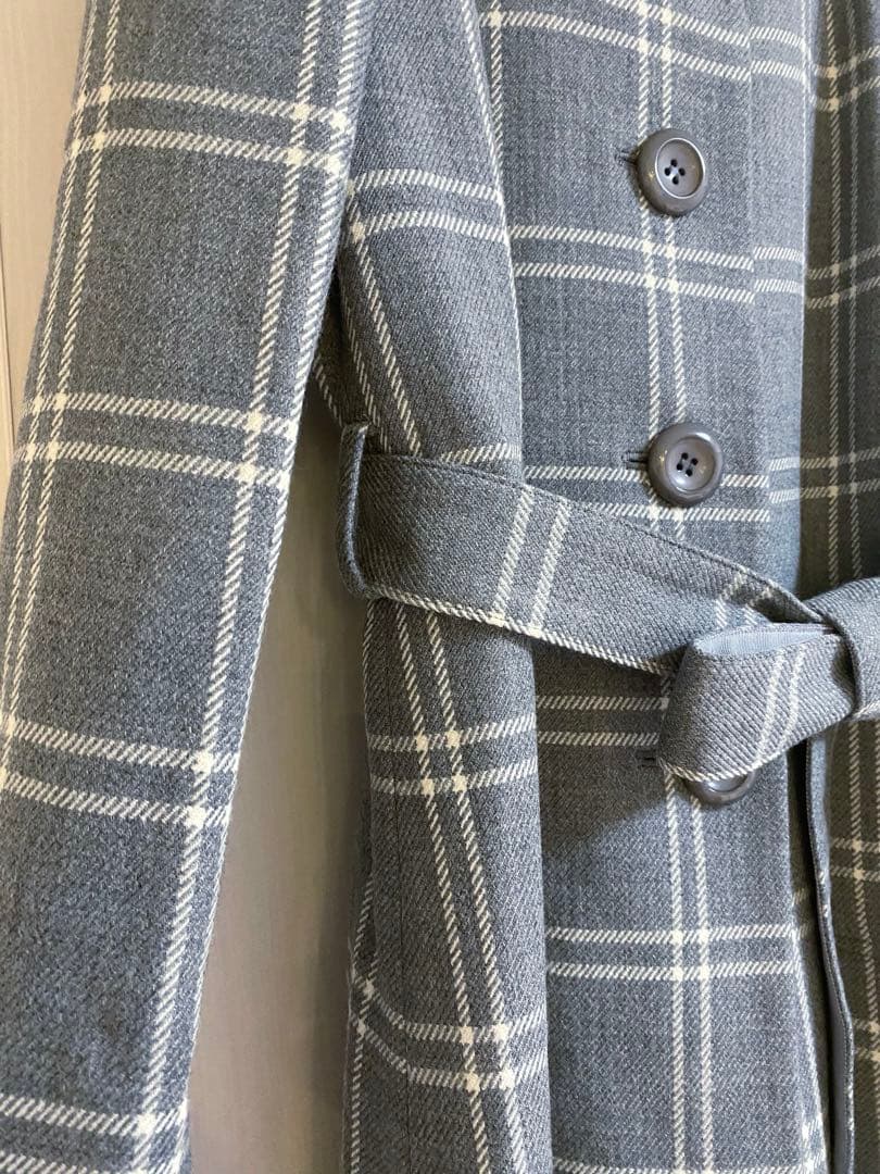 新品☆ミッシェルクラン ロングコート スカート セット チェック ウールカシミヤ