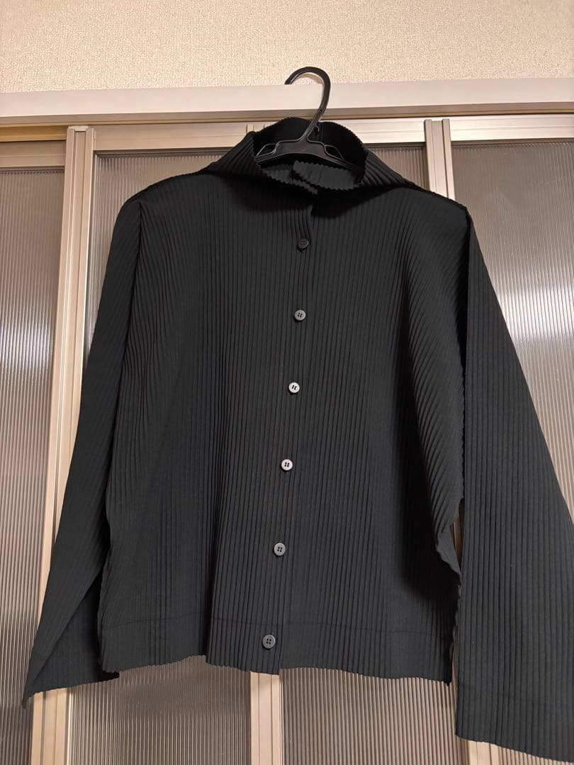 トップス me ISSEY MIYAKE FINE KNIT PLEATS BLACK