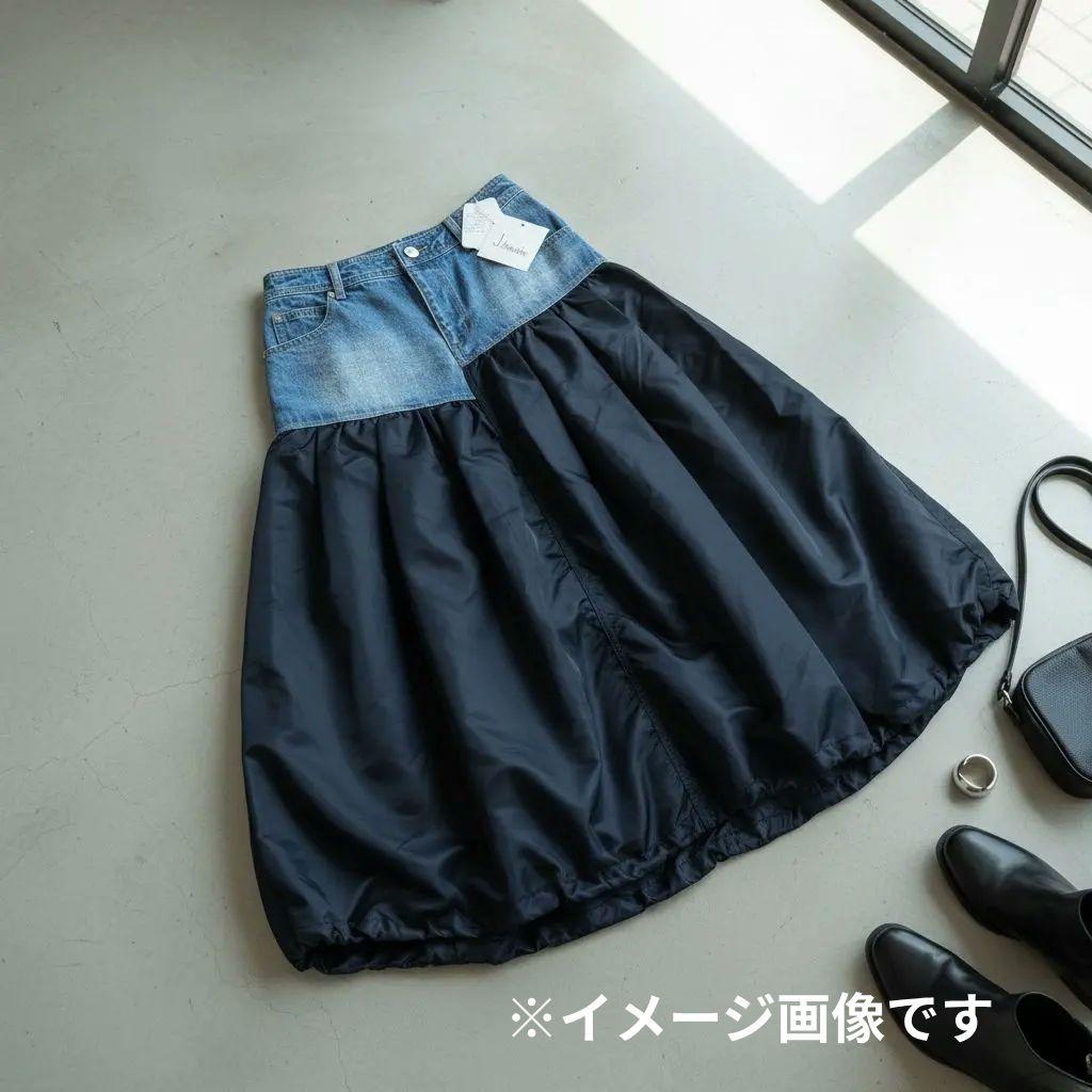 新品未使用　センソユニコ　J.branche　デニムタフタスカート　切り替え