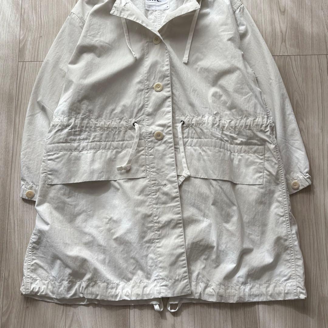 【美品】MHL. 23SS フーデッドコート オフホワイト M モッズコート