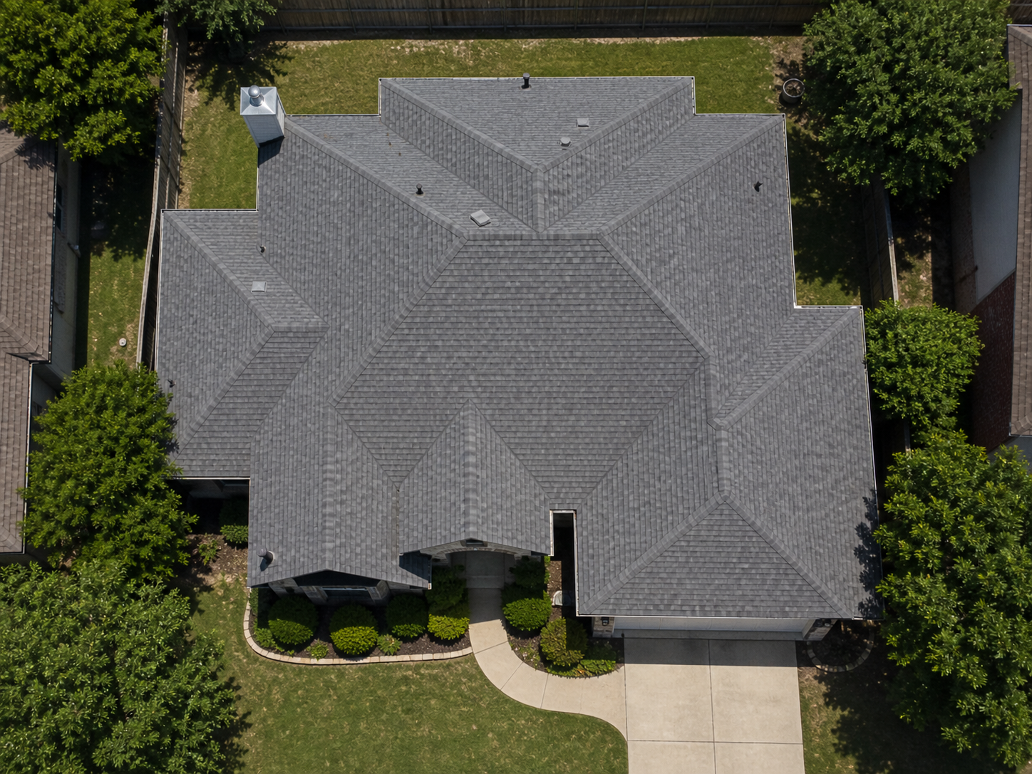 Georeferenced aerial roof image ready for polygon measurement